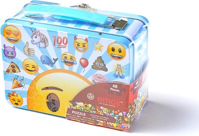 DaHo Emoji Puzzle in Tin Tote 48 pcs (Blue Crowd)
