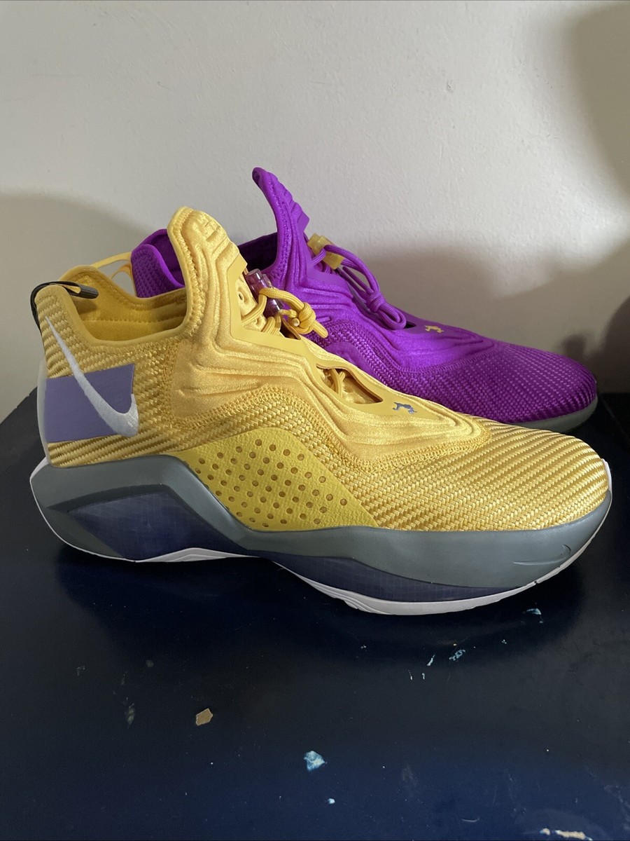 yellow and purple jordan 14