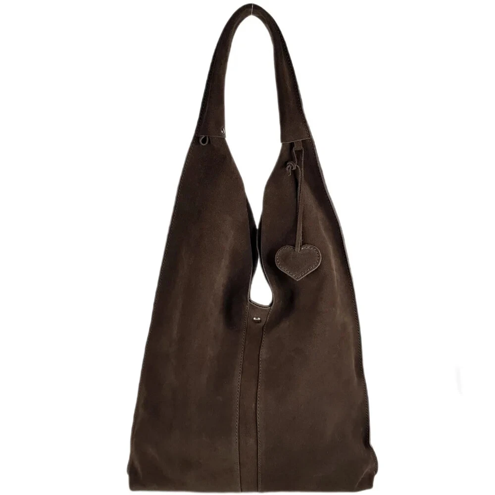 COACH Borsa a mano donna ORIGINALE scamosciata marrone tracolla hobo bag tote shopper