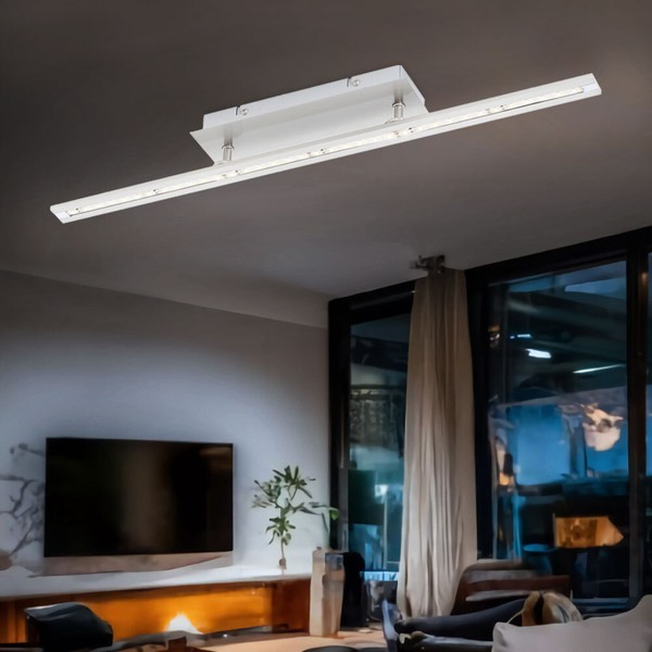 Deckenleuchte Designleuchte Deckenlampe Wohnzimmer Stahl Silber Warmweiß 1X Led-image