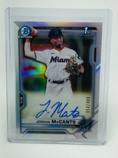 2021 Bowman Chrome Prospects Jordan McCants 1st on Card Auto Refractor #054/499