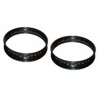 Schwarz Pulver Beschichtet Schwerlast Stahl 40 LöCher Rad Felge Paar Set WM2-19