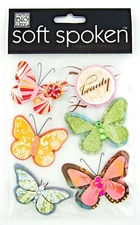 Me & My Big Ideas Soft Spoken Fashion District Butterflies Set Sticker Collage