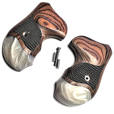Black Mother Of Pearl Polymer Grips For Smith & Wesson J Frame Revolvers - Stunning Luster & Premium Fit