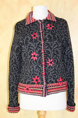 Icelandic Design Art-To-Wear Gewebt Fantasie Wollmantel Jacke Größe M