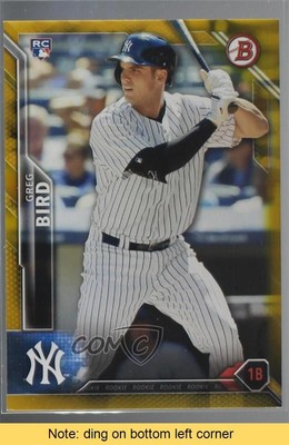 2016 Bowman Rookies Gold 47/50 Greg Bird #132 READ 7m3