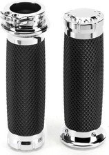 1 Inch Hand Grips 25mm Motorcycle Handlebar Grips Cable Throttle for Harley D...
