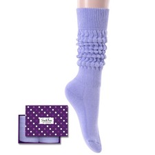 Slouch Socks for Women - Purple Lavender Slouchy Scrunch Medium, Light