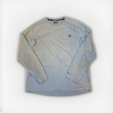 Carhartt Force Long Sleeve Pocket Shirt Light Blue Workwear Men  s Medium