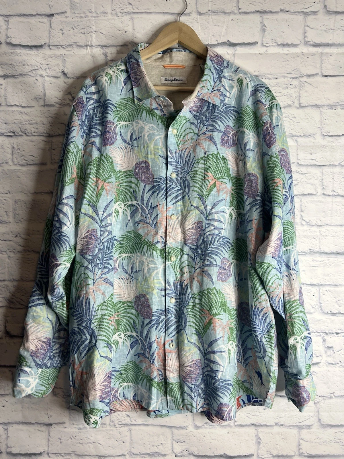 Tommy Bahama Tropical Caliente Button Up Shirt Mens XXLB Linen Floral Print