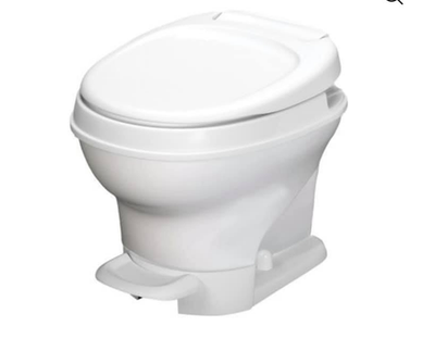 American Motorhome RV Pedal Flush LOW Profile Toilet 12.9" tall 31650 WHITE