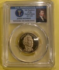2008-S PR69 PCGS Portrait Series-James Monroe $1 Dollar Coin