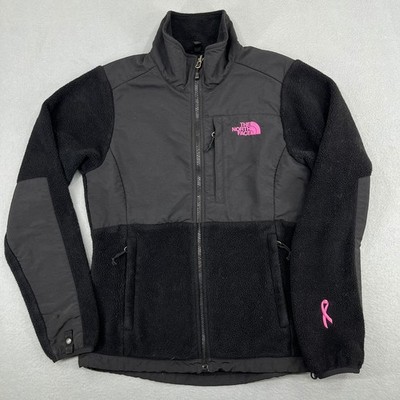 The North Face Denali Fleece Jacket Black Pink Ribbon Breast Cancer Womens XS