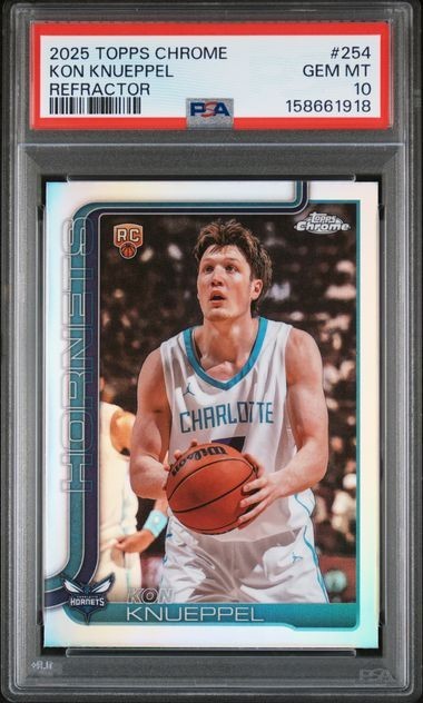 2025-26 Topps Chrome Kon Knueppel #254 True Silver Refractor PSA 10 Gem Mint RC