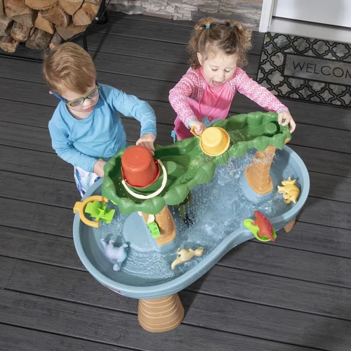 US Dino Showers Multi-color Plastic Water Table for Toddlers w/13-Piece Playset - Picture 9 of 13