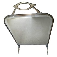 Vintage Mid-Century Dressing Table Mirror Cat Eye Handle Metal Frame Stands 65cm