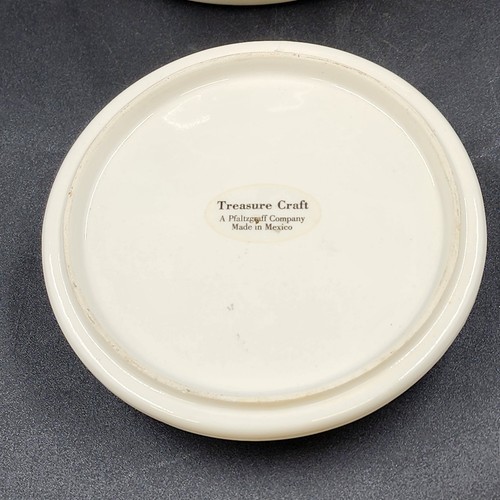 Treasure Craft All White Cookie Jar Ginger Jar Shaped 8.25" x 8.5" w Lid Mexico - Picture 5 of 16