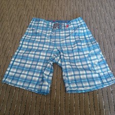 The North Face Blue and White Plaid Board Shorts Men's Size 32 Beach Vacation