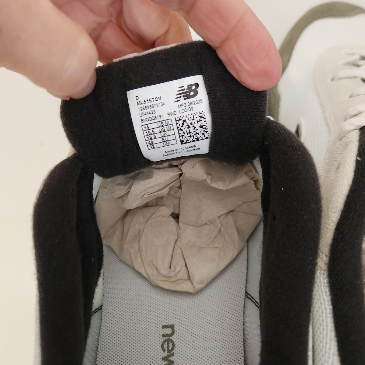 New Balance Men\'s 515 V3 Sneaker, White/Dark Olivine, 14 M New Balance ML515 V3 | SHOE DEPT ENCORE main image 2