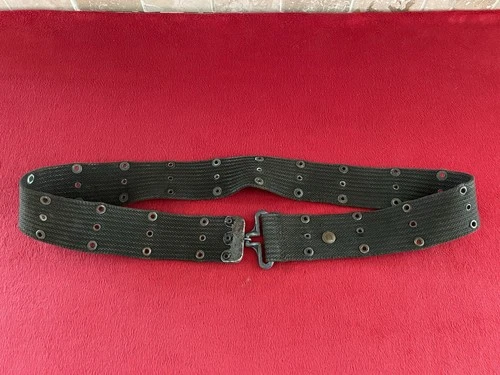 US Military Army WWII WW2 Pistol Canvas Web Belt OD Green Black