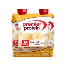 Premier Protein Shake, Bananas & Cream, 30g Protein, 11 Fl Oz, 4 Ct..