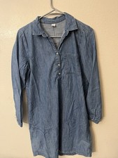 Old Navy Women Soft Shirtdress Size Medium Blue Chambray