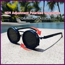 Polarized Round Sunglasses Men ND9 Adjustable Dimming Sun Glasses Women Retro