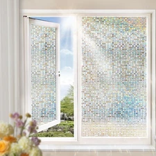 2 Rolls Colorful Mosaic Window Privacy Film Stained Glass Window Film 23.6"x118"