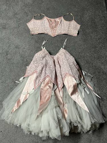 Kleid Gr S Prinzessin Tüll Ballerina Spitze rosa Larp weiß zweiteilig - Bild 1 von 9