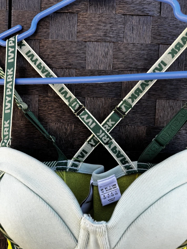 NWT Ivy Park x Adidas Bodysuit Jumpsuit Women Sz M Mint Green Yellow Beyonce  - Image 2 of 4