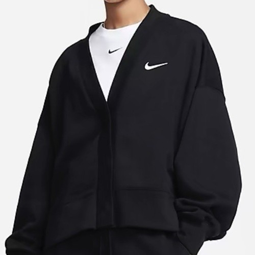 Cardigan Nike NSW Phoneix pile oversize nero FB8772-010 donna taglia media nuovo con etichette - Foto 2 di 3
