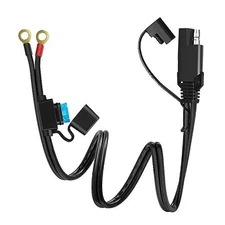  18AWG Battery Connector Cable, SAE Quick Disconnect Plug to O Ring Terminal 