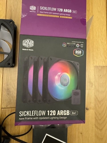 Cooler Master SickleFlow 120 ARGB x3 120mm 1800RPM PWM ARGB LED 3 Fan Pack..