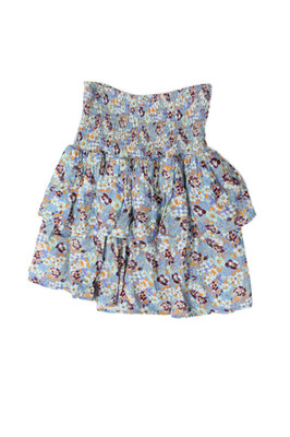 Molo Childrens Girls Floral Print A Line Skirt Multi Colored Cotton Size 13-14