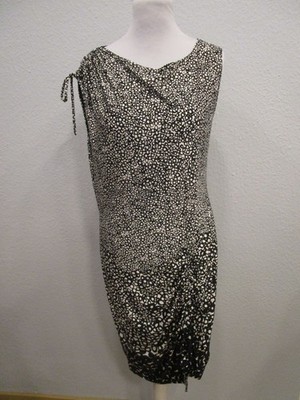 expresso Kleid ärmellos seitlich gerafft schwarz/weiß Gr.XL (M60-11)