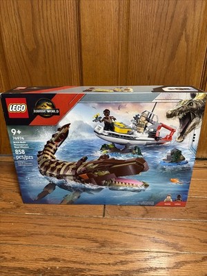 LEGO 76974 Jurassic World Brick-Built Mosasaurus Boat Mission