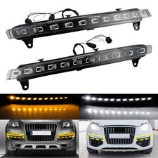 2x LED Tagfahrlichter für Audi Q7 2007-09 Xenon Weiß Frontstoßfänger Blinklicht