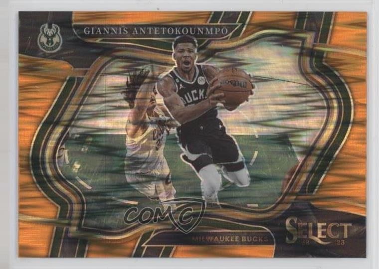 2022 Panini Select Courtside Orange Flash Prizm Giannis Antetokounmpo #261 01su
