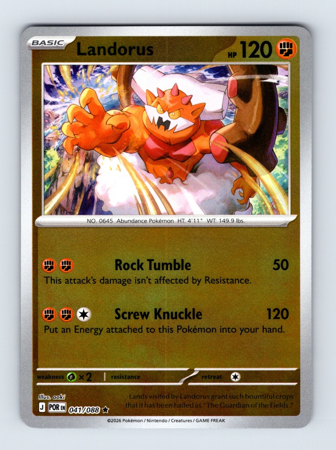 Landorus - Perfect Order 041/088 - Reverse Holo - NM - Pokémon