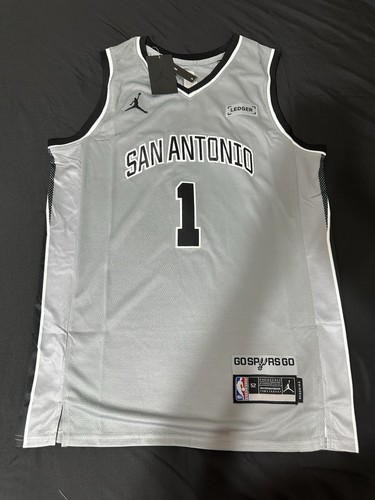 Victor Wembanyama #1 San Antonio Spurs Stitched Basketball Jersey Gray