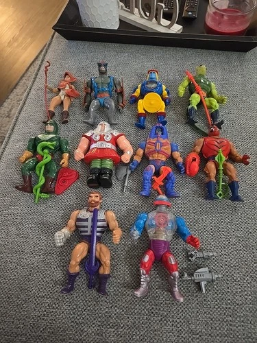 Vintage 1980s He-Man MOTU 10 Action Figures Lot  Complete Figures Mattel