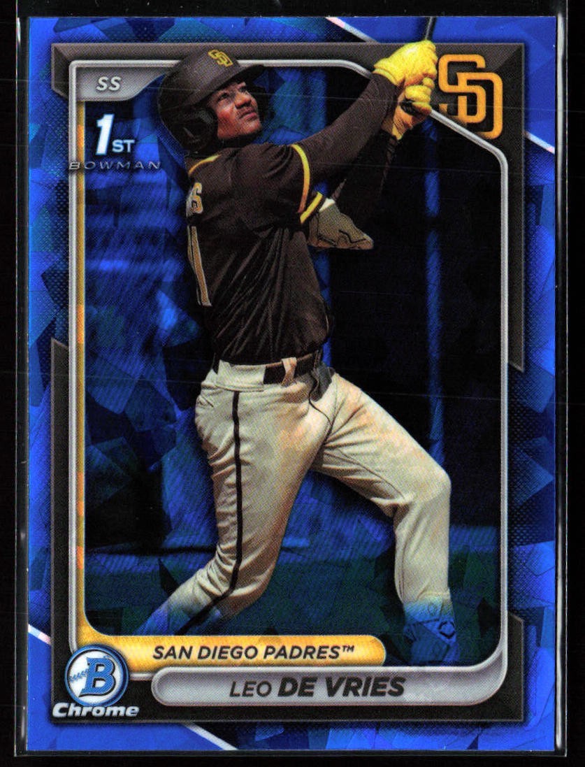 LEO DE VRIES 2024 1st Bowman Chrome Sapphire Edition Rookie Card (RC) #BCP179 SP