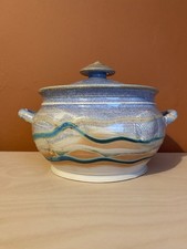 Mull Pottery Studio Lidded Dish Seaside Design Hand Thrown Scottish Stoneware