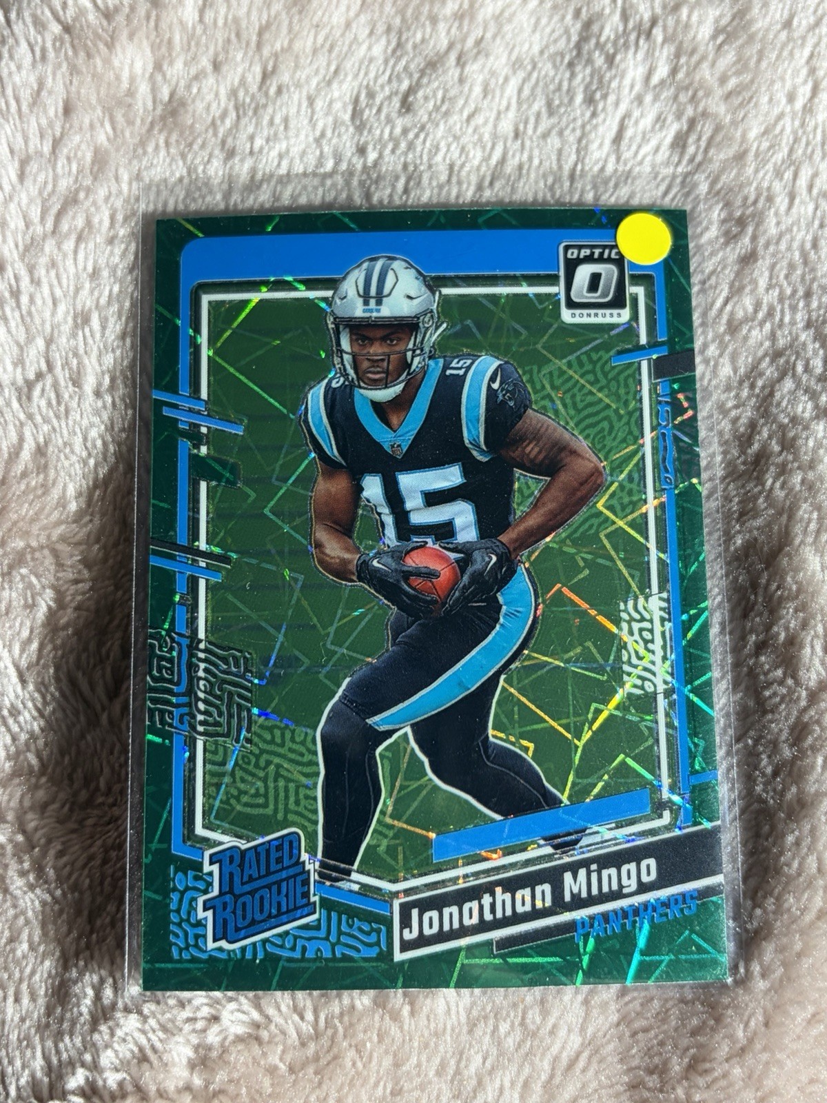 2023 Panini Donruss Optic Green Velocity Prizm 215 Jonathan Mingo RC Panthers