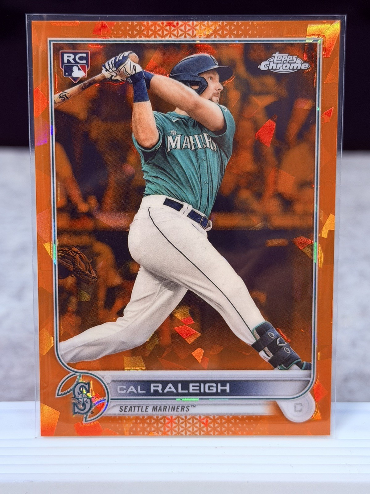 2022 Topps Chrome Sapphire Edition - Cal Raleigh #277 Orange /25 (RC)