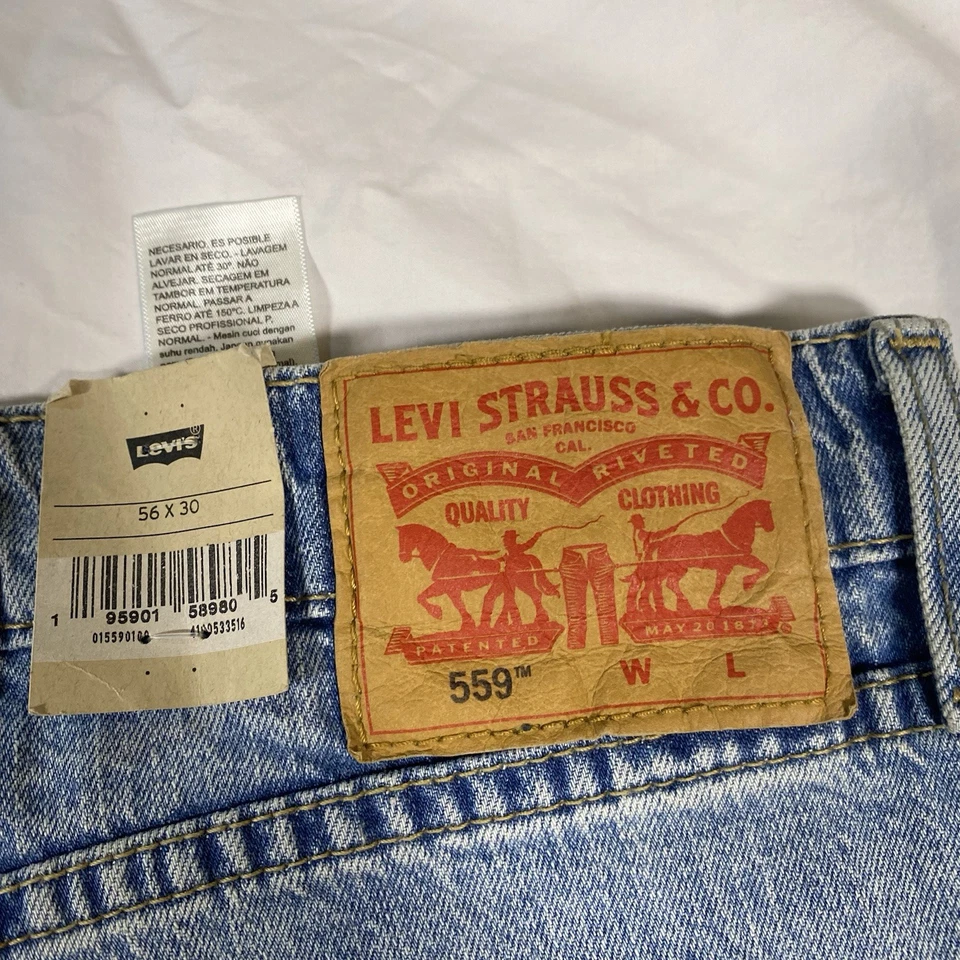 Levi’s 559 men's relaxed straight fit big & tall denim jeans in a size 56x30 - Image 4 of 4