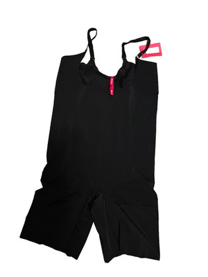 NWT SPANX XL OnCore Open-Bust Mid-Thigh Bodysuit Shapewer 10130R Black $98