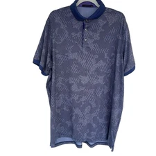Greyson Men's XL Blue Camo Polo Short Sleeve Golf Shirt