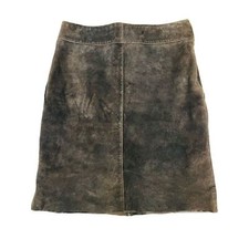 Express Brown 100 Leather Suede Skirt Vintage Y2K 1990's Size 5/6