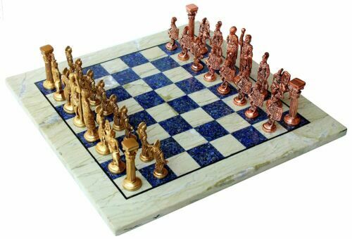 Meshnew Handmade Marble Chess Board Black and White Marble Full Chess Game  Set Staunton and Ambassador Gift Style Marble Tournament Chess Sets 15